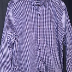 Cutter & Buck Men’s Large Purple Gingham Button Down Shirt 👔